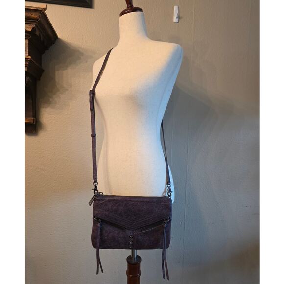 Botkier Handbags - Botkier Purple Leather Crossbody Bag Zippers Studs Boho